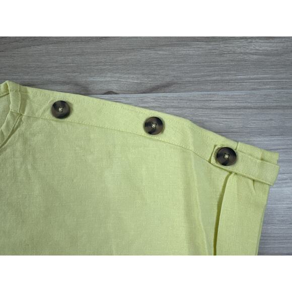 Cable & Gauge Women's Linen Blend Button Detail Top Blouse - Small, Yellow, NWT - Picture 3 of 7